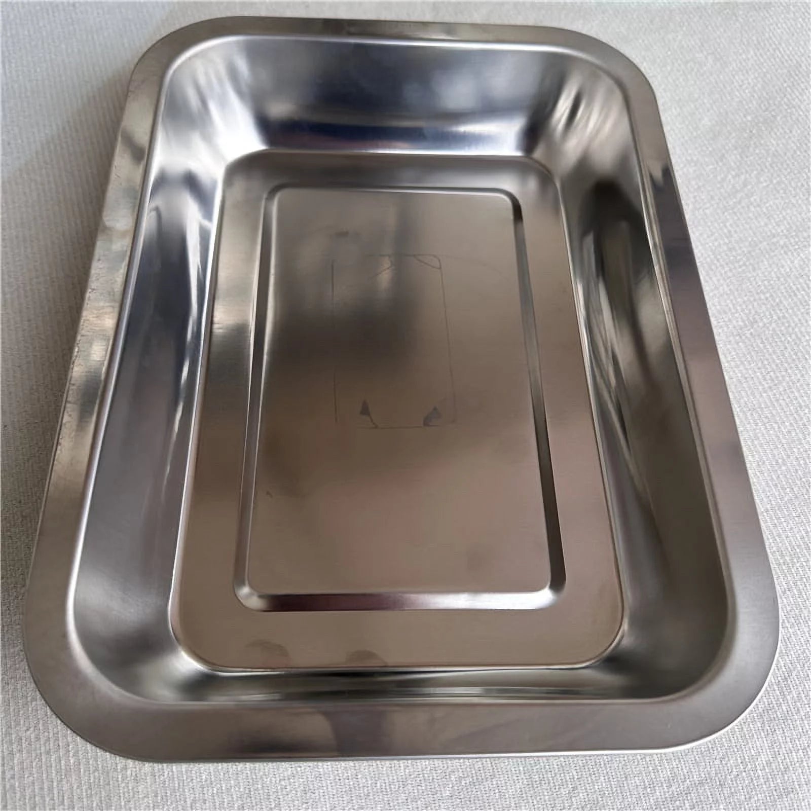 Ckrookio Non-Stick Stainless Steel Roasting Pan , Oven Pan Roasting Dish Dishwasher Safe