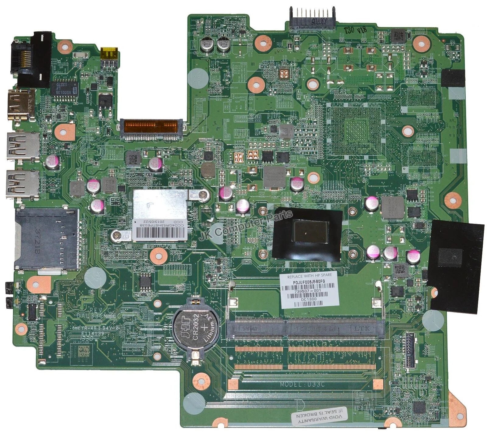 HP 14-C Chromebook Motherboard w/ Intel Celeron 847 1.1Ghz CPU