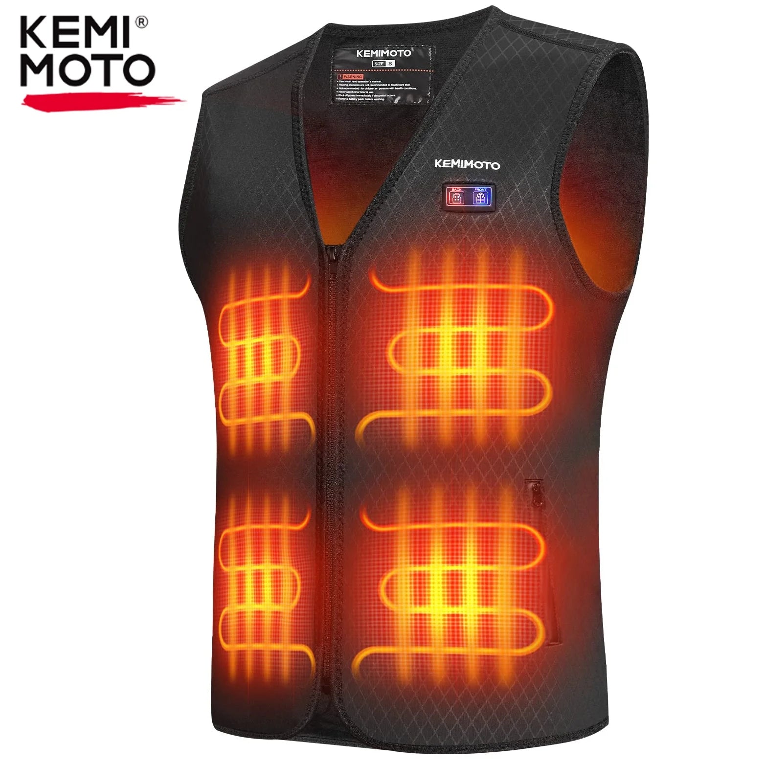 KEMIMOTO Heated Vest for Men,Smart Rechargeable Heating Vest with 8 Heating Zones and 3 Heating Levels, Thermal Vest for Riding/Hunting/Hiking,BATTERY NOT INCLUDED