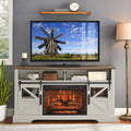 Fireplace TV Stand with Door Sensor£¬Entertainment Center with 26 inch Electric Fireplace£¬Fits up to 65 inch TVs£¬TV Console with Storage,White
