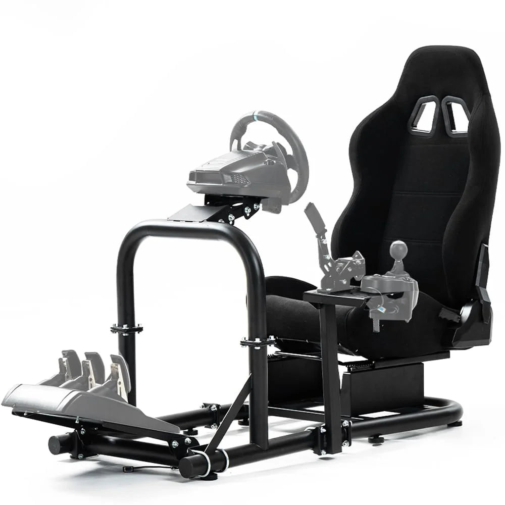 Supllueer G29 Racing Sim Cockpit with Seat Stable Fit Logitech Thrustmaster T300RS T500R Fanatec