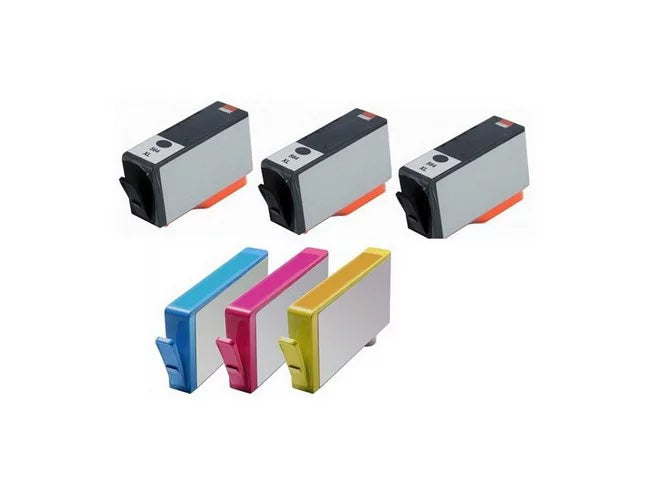 PrinterDash Remanufactured Replacement for HP PhotoSmart 7510/7520/B8550/C5300/C6300/D5400/D7500 High Yield Inkjet Combo Pack (3-BK/1-C/M/Y) (NO. 564XL) (CN680WM_3PK/CD994FN_1PKMP)