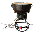 Portable Propane Gas Cast Iron Jambalaya Package with 12 in. Bolt Together Stand