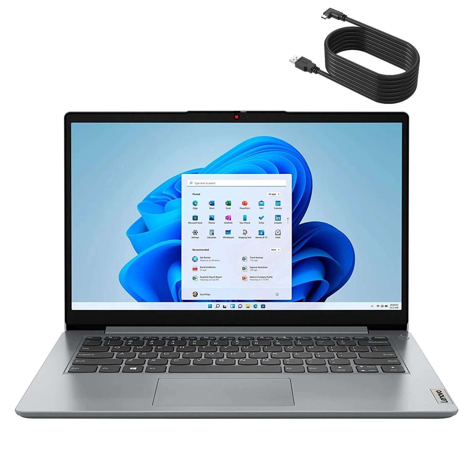 Lenovo IdeaPad 1i 14 Laptop Computer, Intel Celeron N4020 up to 2.8GHz, 4GB LPDDR4 RAM, 64GB eMMC, 802.11AC WiFi, Bluetooth, Type-C, Cloud Grey, Windows 11 S