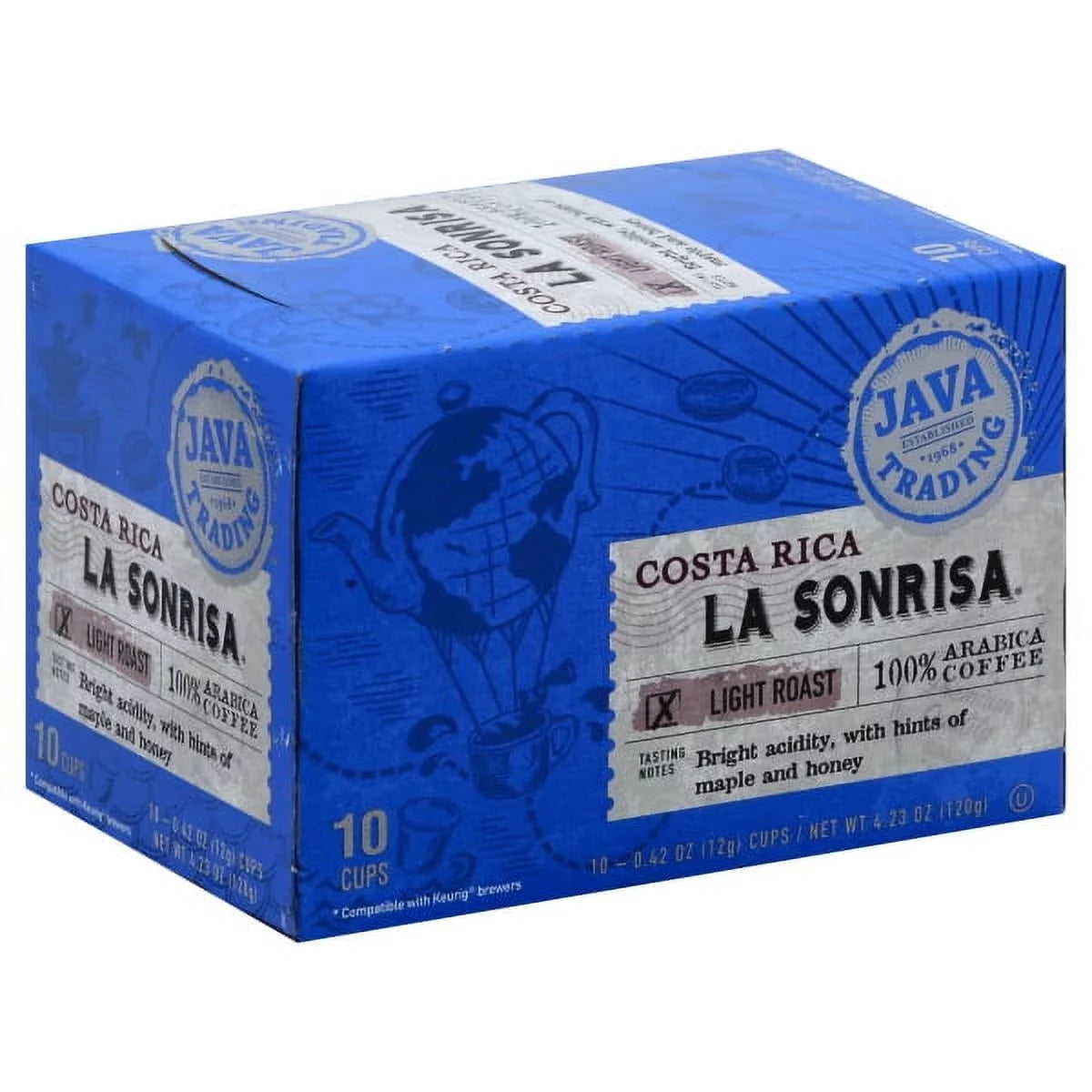 Java Trading Costa Rica La Sonrisa Light Roast Keurig Coffee Pods, 10 Ct