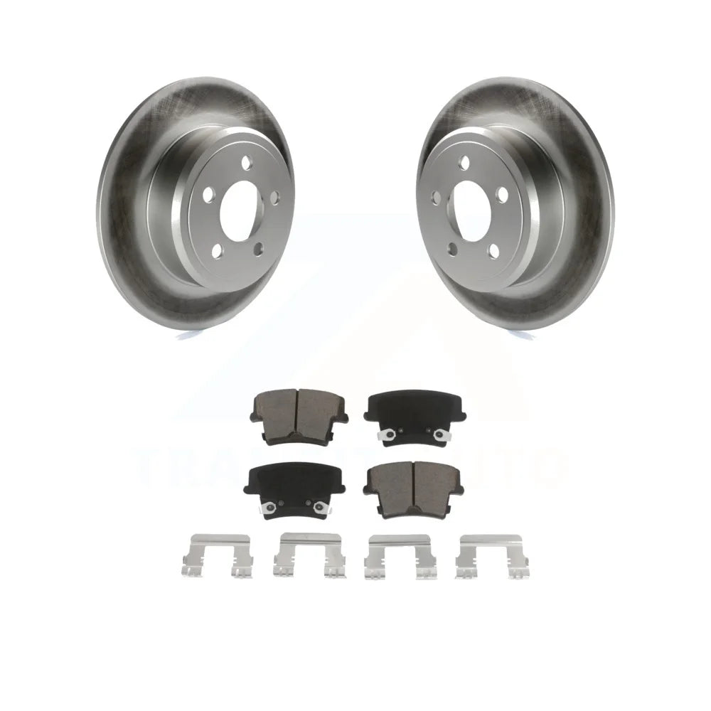 Transit Auto - Rear Coated Disc Brake Rotors And Ceramic Pads Kit For Dodge Charger Chrysler 300 Challenger Magnum Avenger KGC-101550