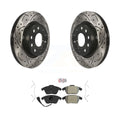 Transit Auto - Front Coated Drilled Slotted Disc Brake Rotors And Semi-Metallic Pads Kit For Volkswagen GTI Audi A3 Quattro With 280mm Diameter Rotor KDA-100085