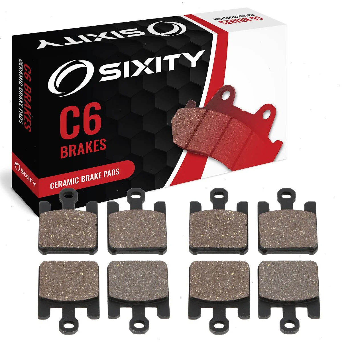 Sixity C6 Ceramic Brake Pads FA369/4 FA369/4 Front Rear Replacement Kit