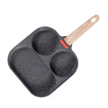 Breakfast Frying Pan Egg Cooker Pan Egg Steak Pot for Frying Cooking Burger wood handle