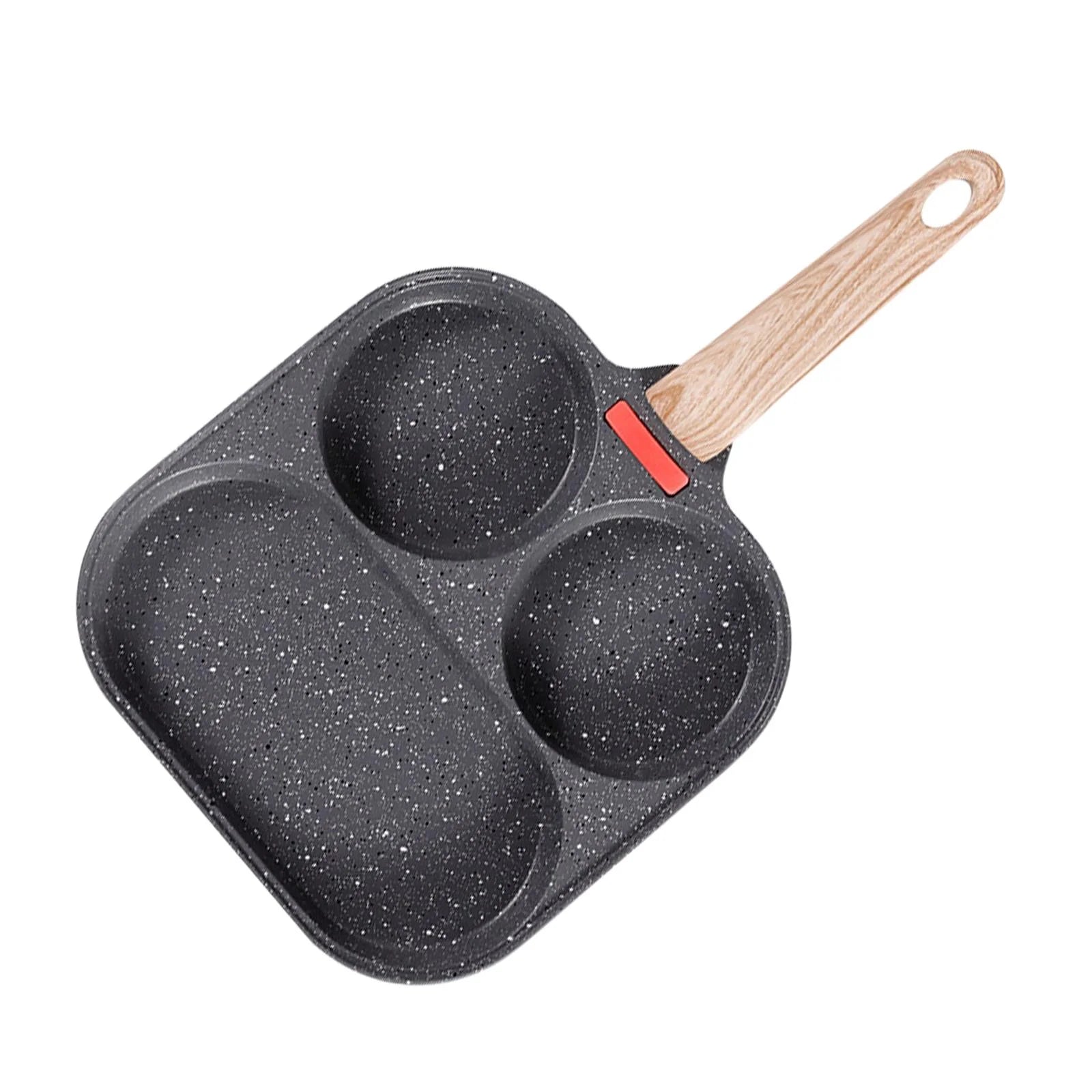 Breakfast Frying Pan Egg Cooker Pan Egg Steak Pot for Frying Cooking Burger wood handle