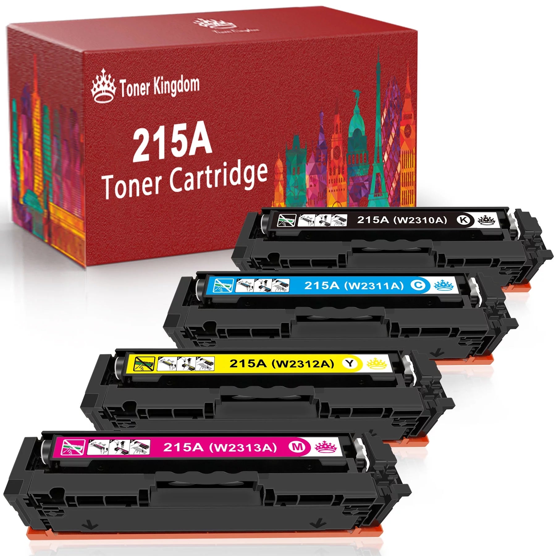 215A Compatible Toner Replacement for HP W2310A 215A Pro M182nw M183fw M155 Printer(Black Cyan Magenta Yellow,4 Pack), No Chip