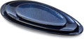 Vicrays Large Oval Serving Platters, 16/14/10 Porcelain Serving Platters Stackable Serving Trays Serving Plates for Party, BBQ, Appetizers, Sushi, Restaurant, Dessert, Set of 3, Blue