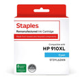 Staples Remanufactured Cyan High Yield Ink Cartridge Replacement for HP 910XL (ST3YL62AN)