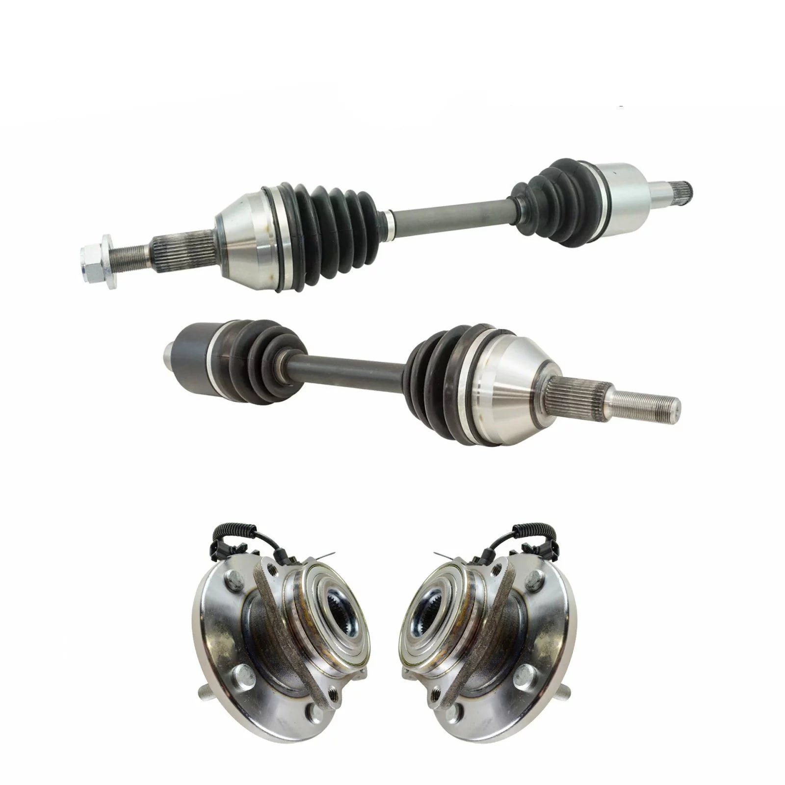 Teledu Front CV Axle Shafts & Wheel Hub Bearing Assemblies Set of 4 for Chrysler Dodge