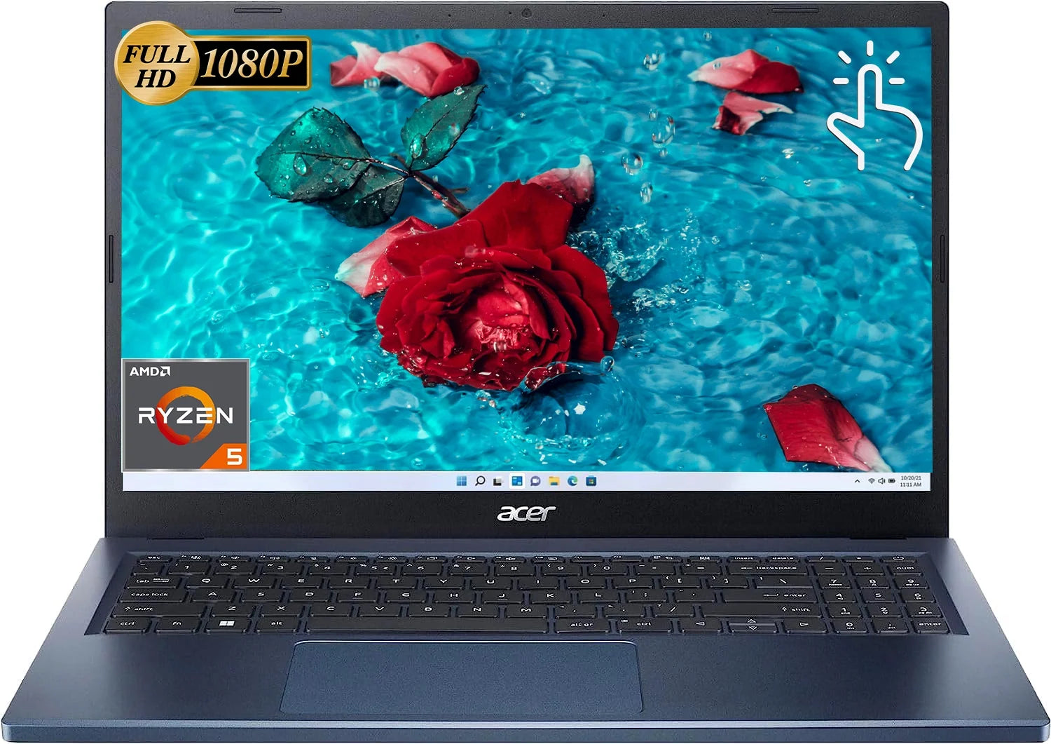 Acer Aspire 3 Laptop, 15.6 Touchscreen Display, AMD Ryzen 5 7520U Processor, 8GB RAM, 1TB SSD, AMD Radeon Graphics, Wi-Fi 6, Windows 11 Home