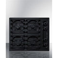 Summit Appliance TTL033S 24 in. Wide 4-Burner Gas Cooktop, Black