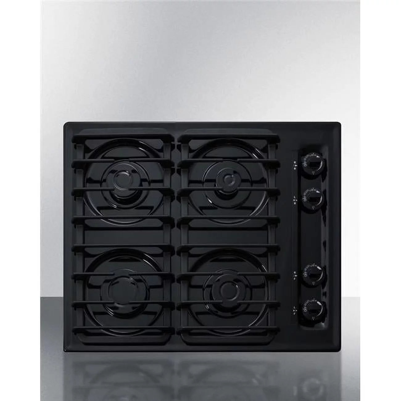Summit Appliance TTL033S 24 in. Wide 4-Burner Gas Cooktop, Black