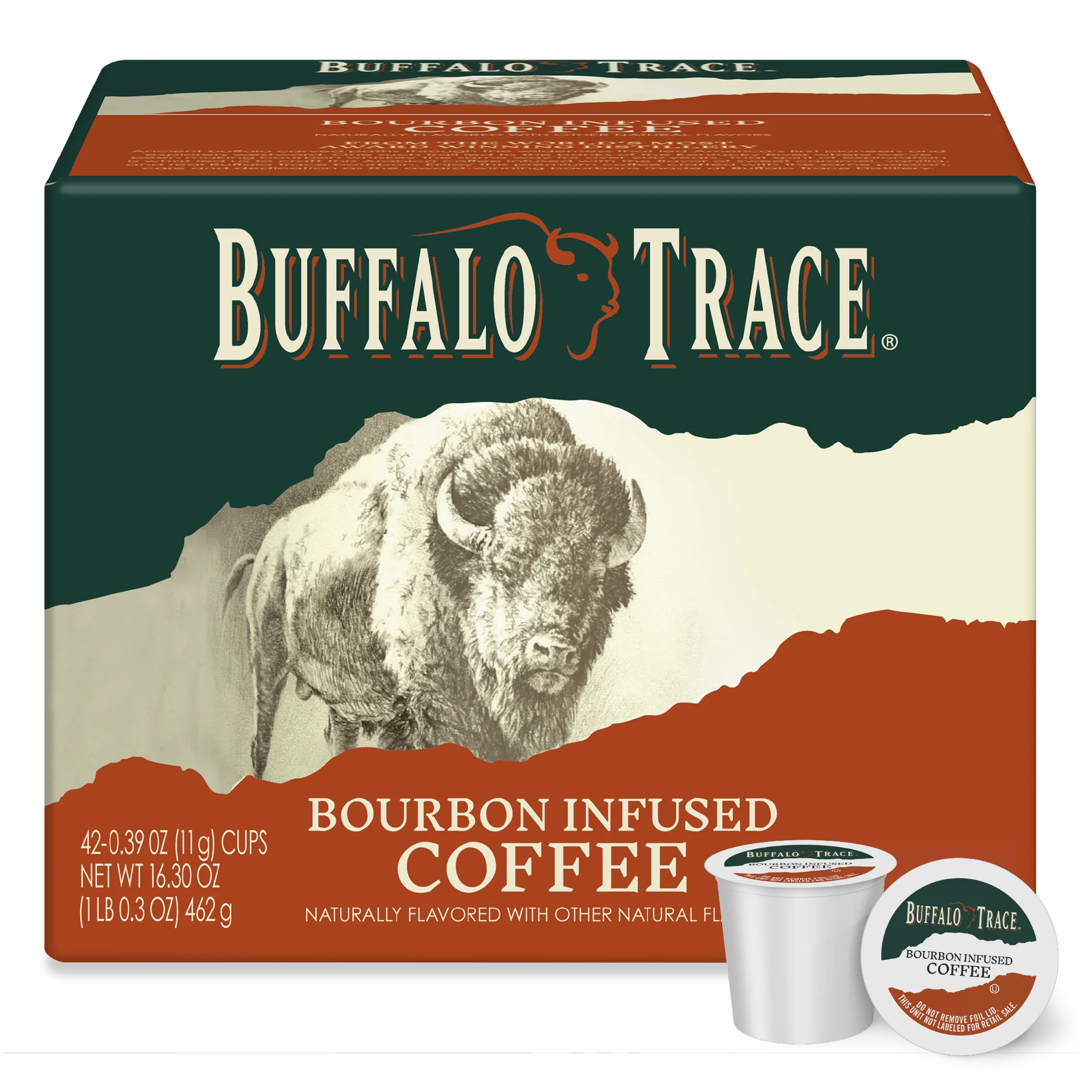 Buffalo Trace&reg; Natural Bourbon Coffee Single Serve Coffee Pods for Keurig K-Cup Brewers