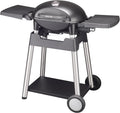 VANSTON 10000BTU Portable Stand-up Propane Grill for Party, Patio, Garden, Backyard, Balcony, Built-in Thermometer, Cart Style - Black