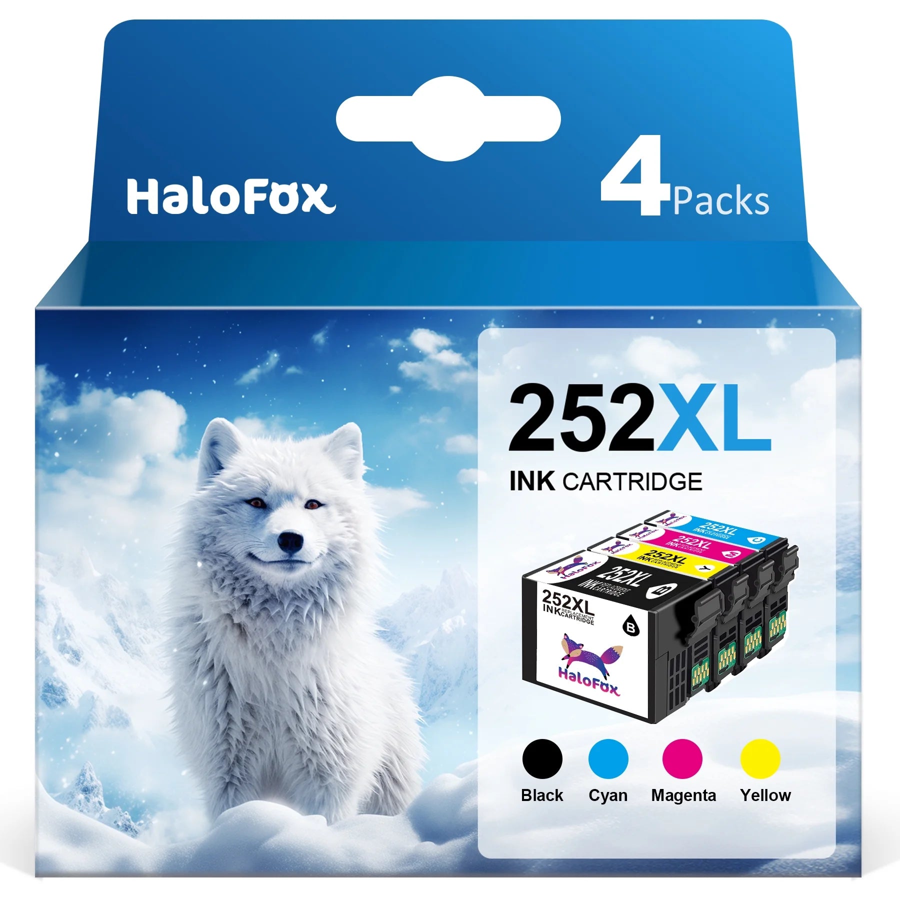 252XL 252 Ink Cartridge for Epson 252XL 252 XL T252 T252XL120 for Workforce WF-7110 WF-7710 WF-7720 WF-3640 WF-3620 WF-3630 WF-7610 Printer(Big Black, Cyan, Magenta, Yellow) 4 Pack