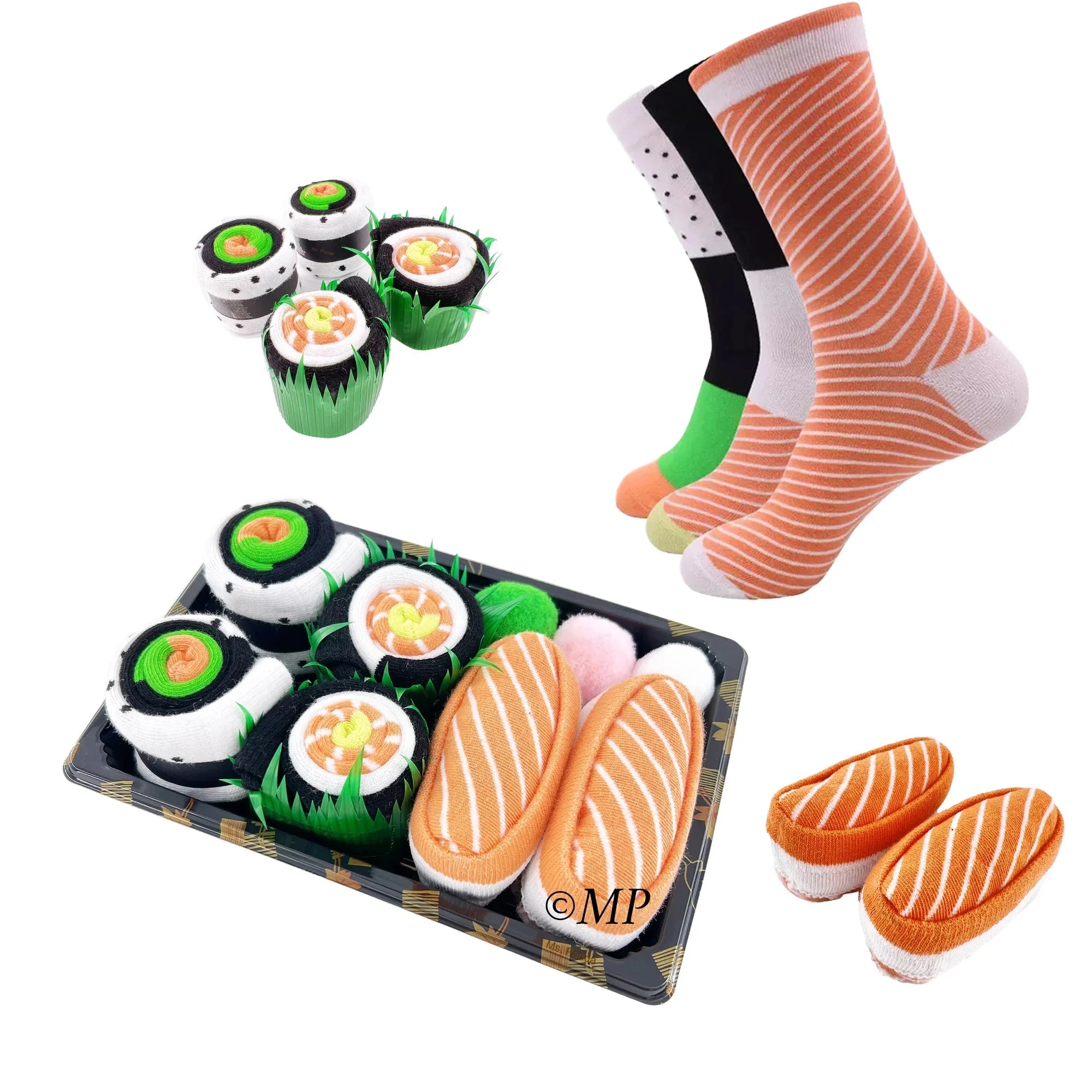 Sushi Socks 3 Pairs Box Crazy Novelty Funny Socks for Men Women Valentine Gifts
