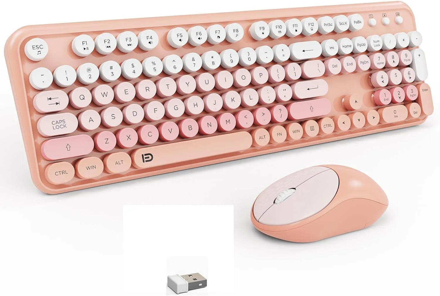 2.4GHz Wireless Keyboard and Mouse Set with Switch Button - Full-Size Keyboard - Compatible for Windows/Laptop/PC