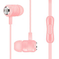 Pink Earbuds Headphones with Microphone , Noise Isolating Wired Earbuds, Earphones with Powerful Heavy Bass Stereo,Very suitable for need all kinds of music and dynamic game of in-ear headphones