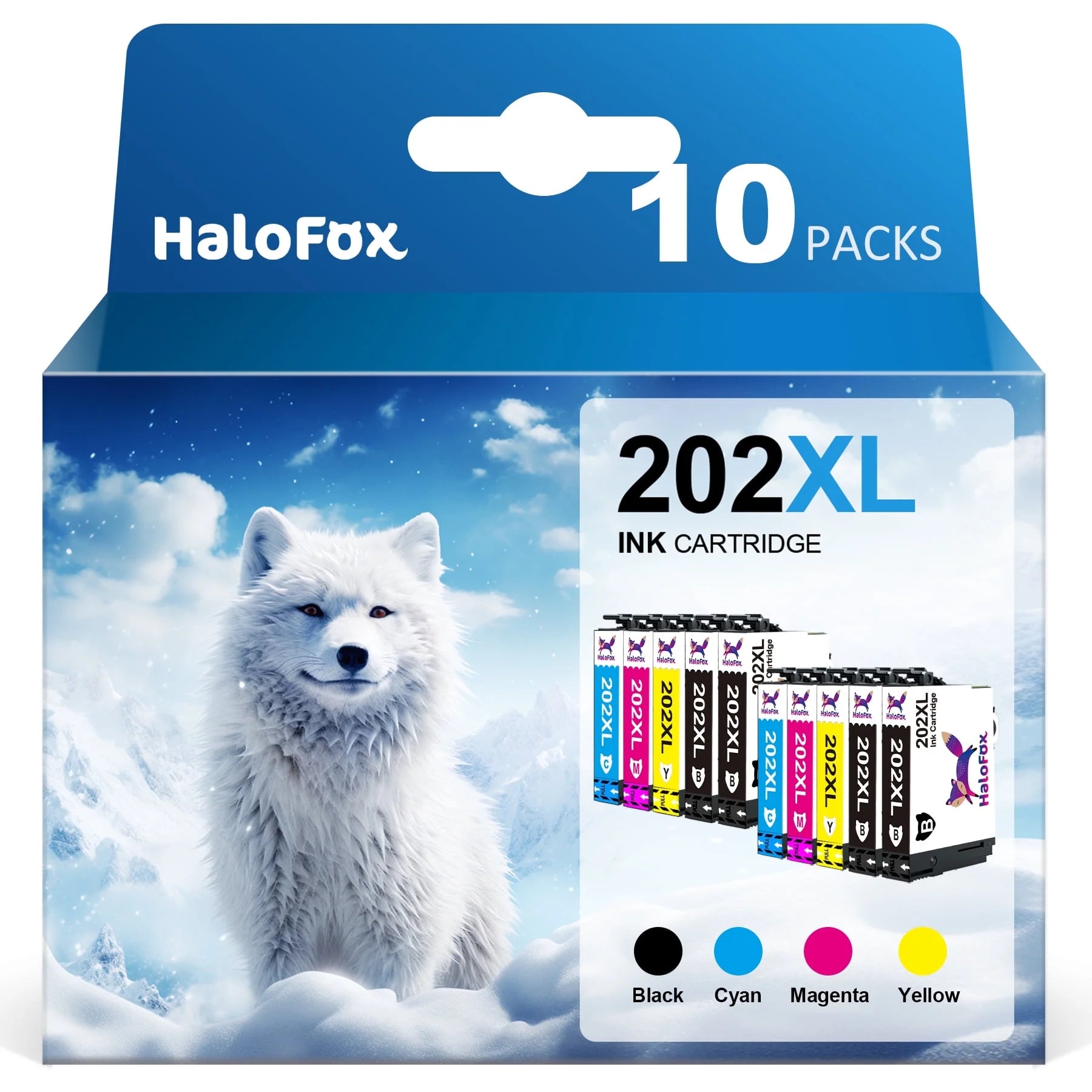10-Pack 202XL 202 Ink cartridges T202XL Ink Cartridge Replacement for Epson 202XL 202 XL 202 Ink Cartridges for Workforce WF-2860 Expression Home XP-5100 Printer (4 Black, 2 Cyan, 2 Magenta, 2 Yellow)
