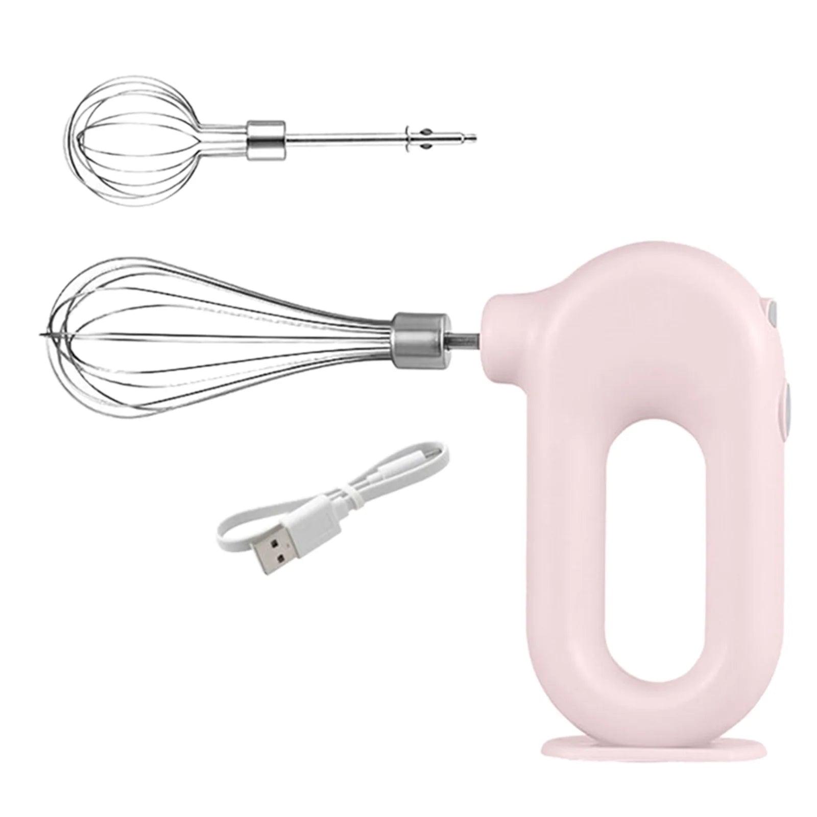 Electric Beater Home Baking Tool Mini Hand Held New Batter Cake Mixer Pink And White