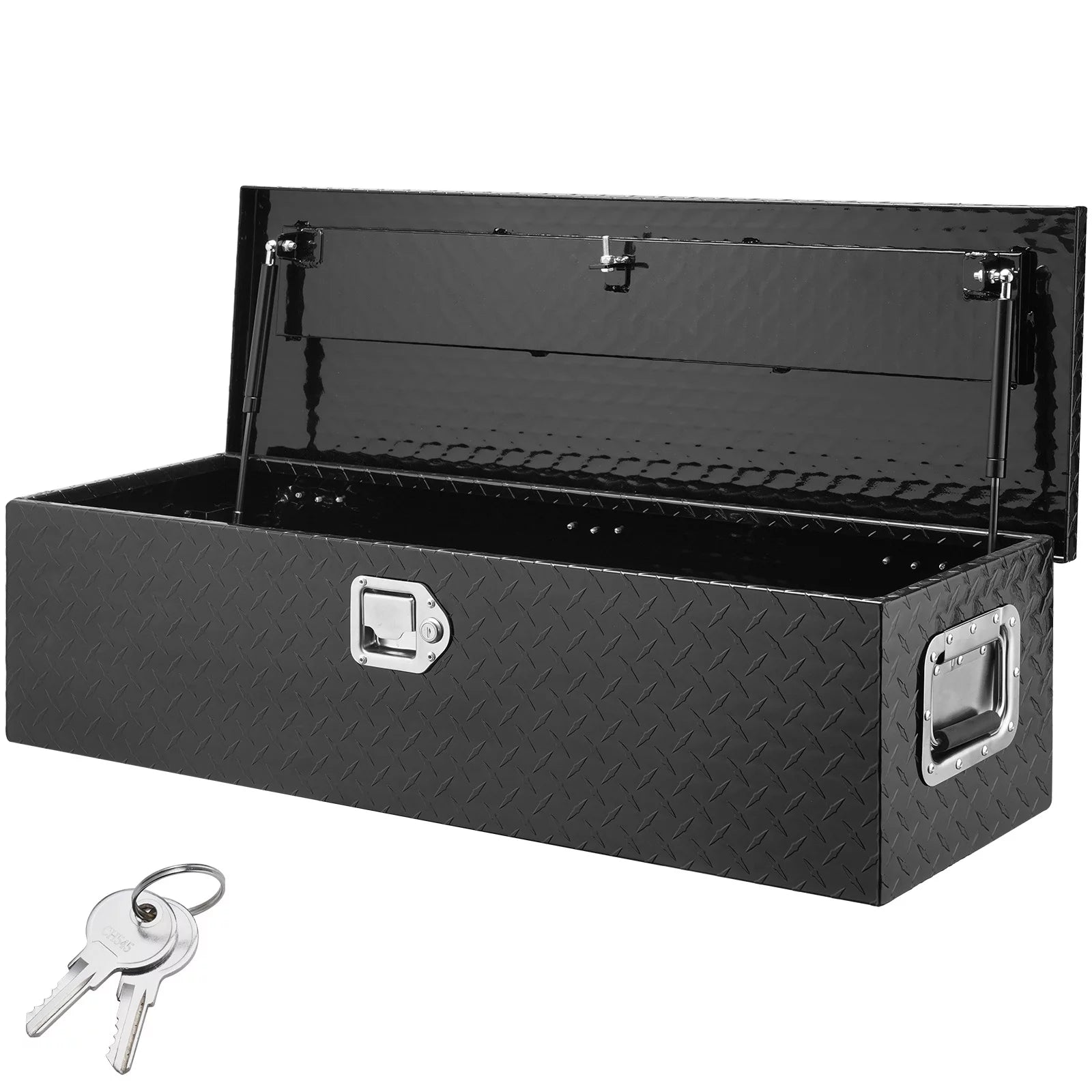 BENTISM Truck Tool Box 39x13x10 Aluminum Bar Tread Waterproof Tool Storage for Hitch Cargo Racks RVs Truck Beds Trailers Homes Garages