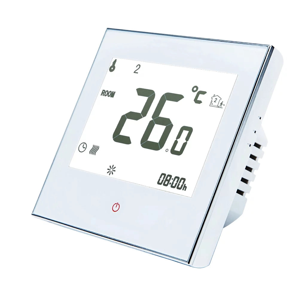 Home Programmable Thermostat for Radiant Floor Heating System Smart Touchscreen Heat Only Thermostat for In Floor Heating System 95-240V