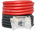 Absolute USA KIT0-25RB 0 Gauge Red / Black Amplifier Amp Power/Ground 1/0 Wire Set 50 Feet SuperFlex Cable 25 Each, ANL Fuse Holder