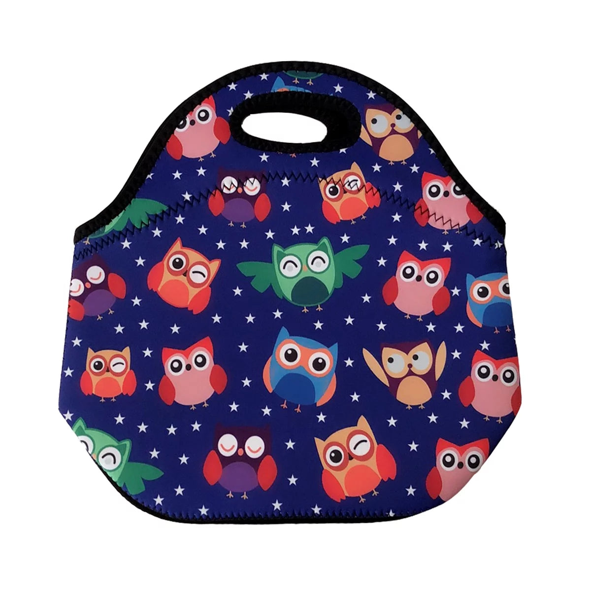 Wrapables? Insulated Neoprene Lunch Bag, Rainbow Owls
