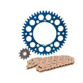 Primary Drive Alloy Kit & Gold Plated MX Race Chain Blue Rear Sprocket For KTM 380 SX 1998-2002