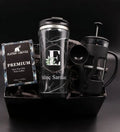 Personalized 450 ml Marble Patterned Steel Thermos & Black French Press & Alerya Premium Filter Coffee Gift Set