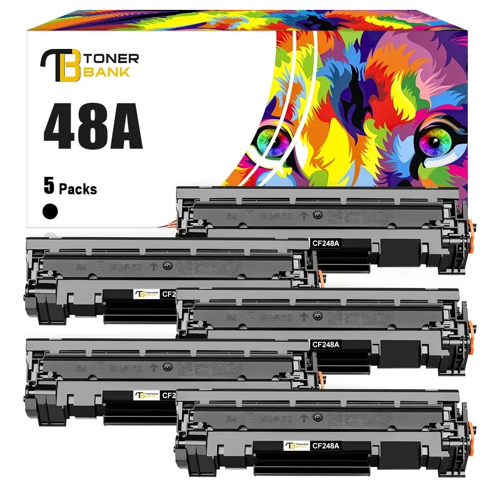 Toner Bank Compatible Toner Cartridge for HP 48A CF248A Laserjet Pro M15w M15a M16a M16w MFP M28w M28a M29a MFP M29w 248A Printer Ink (Black, 5-Pack)