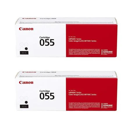 2 Pack CRG 055 Standard Capacity Toner Cartridge for MF743 & MF741 Printers, Black
