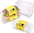 Kalolary 50 PCS Clear Cake Box Set Hot Dog Sandwich Clear Lid Plastic Container Swiss Roll container Bread Salad Sushi Fruits Food Storage Holder