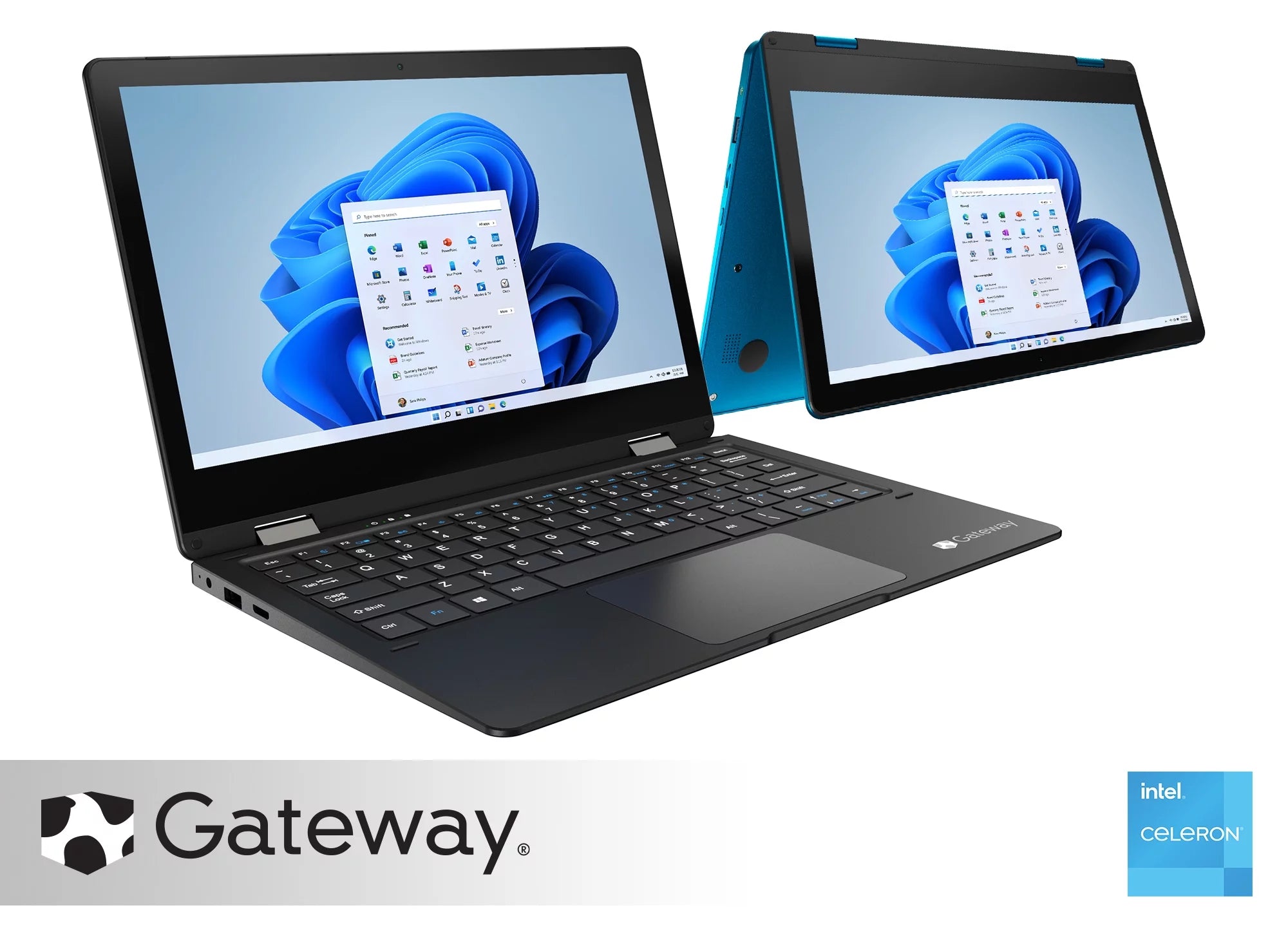 Gateway Notebook 11.6 Touchscreen 2-in-1s Laptop, Intel Celeron N4020, 4GB RAM, 64GB HD, Windows 10 Home, Blue, GWTC116-2BL