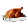 OVENTE Kitchen Oven Roasting Pan, 13 x 9.4 Inch Baking Tray with Rack and Handle, Silver CWR23131S