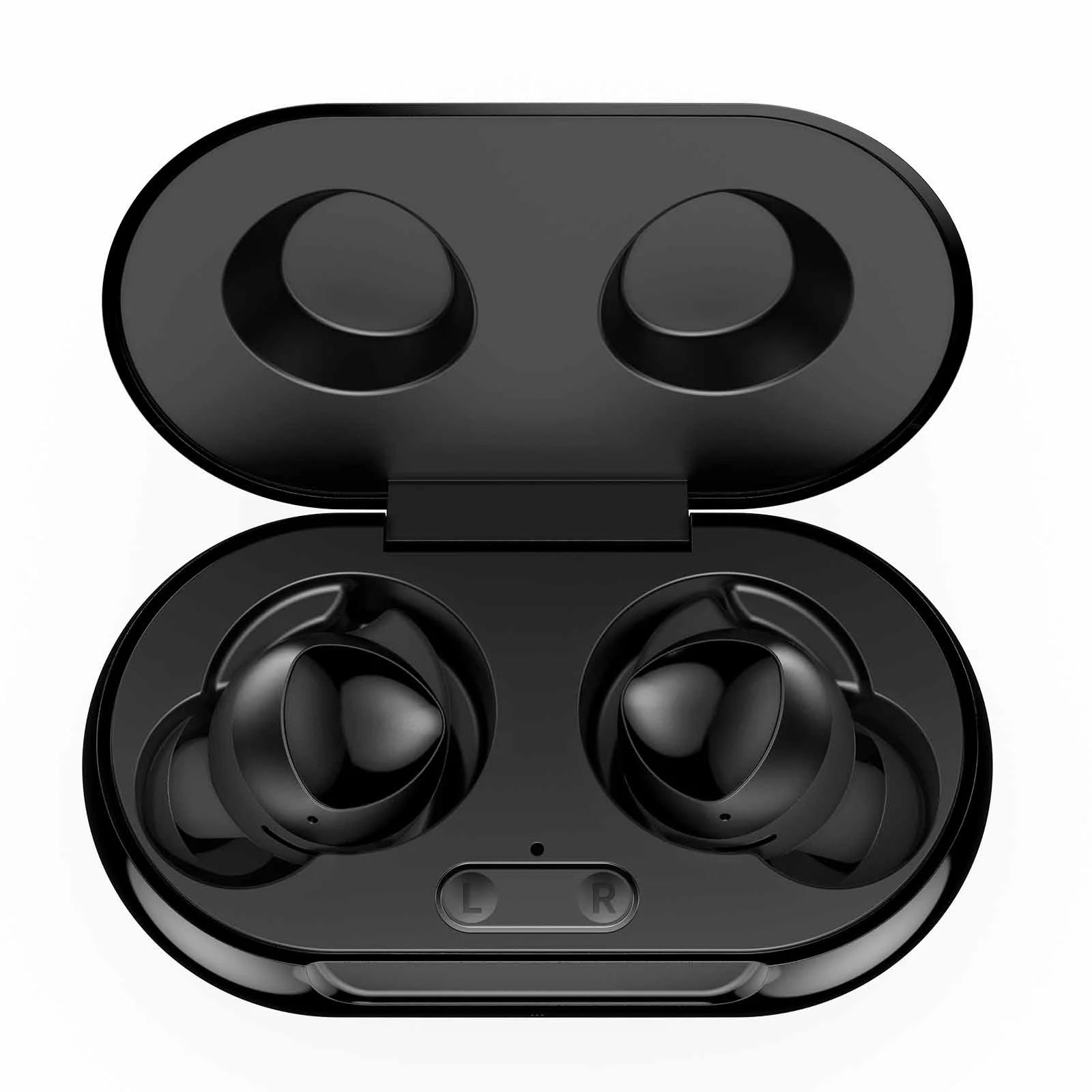 UrbanX Street Buds Plus True Bluetooth Wireless Earbuds For Samsung Galaxy Folder With Active Noise Cancelling (Charging Case Included) Black