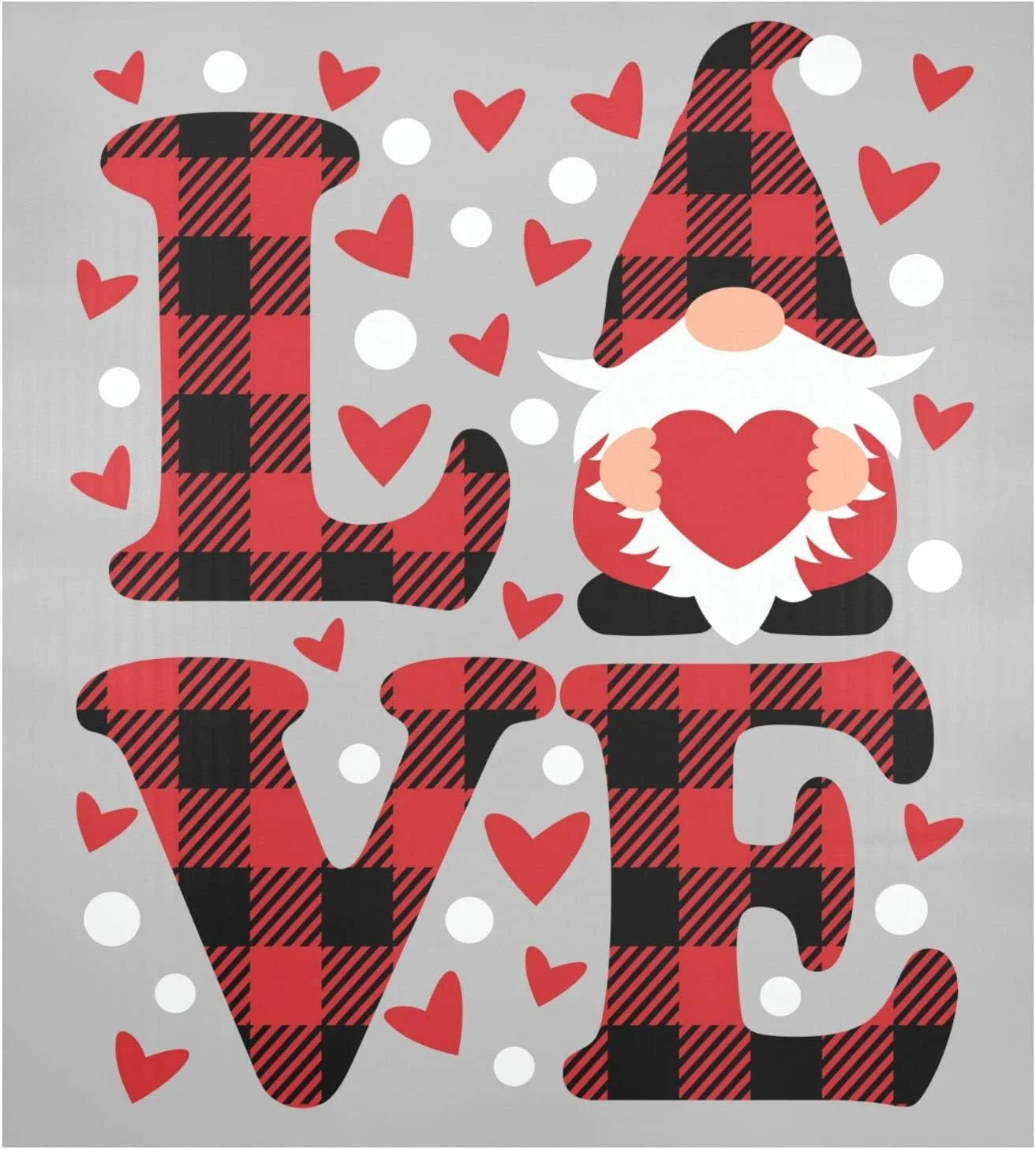 Cute Valentine's Day Gnome Elf Dishwasher Magnet Cover Front Door Decorative Refrigerator Covers Magnetic Sheet Sticker Wash Machine Fridge Panel Decal for Kitchen Appliance 23x26 in