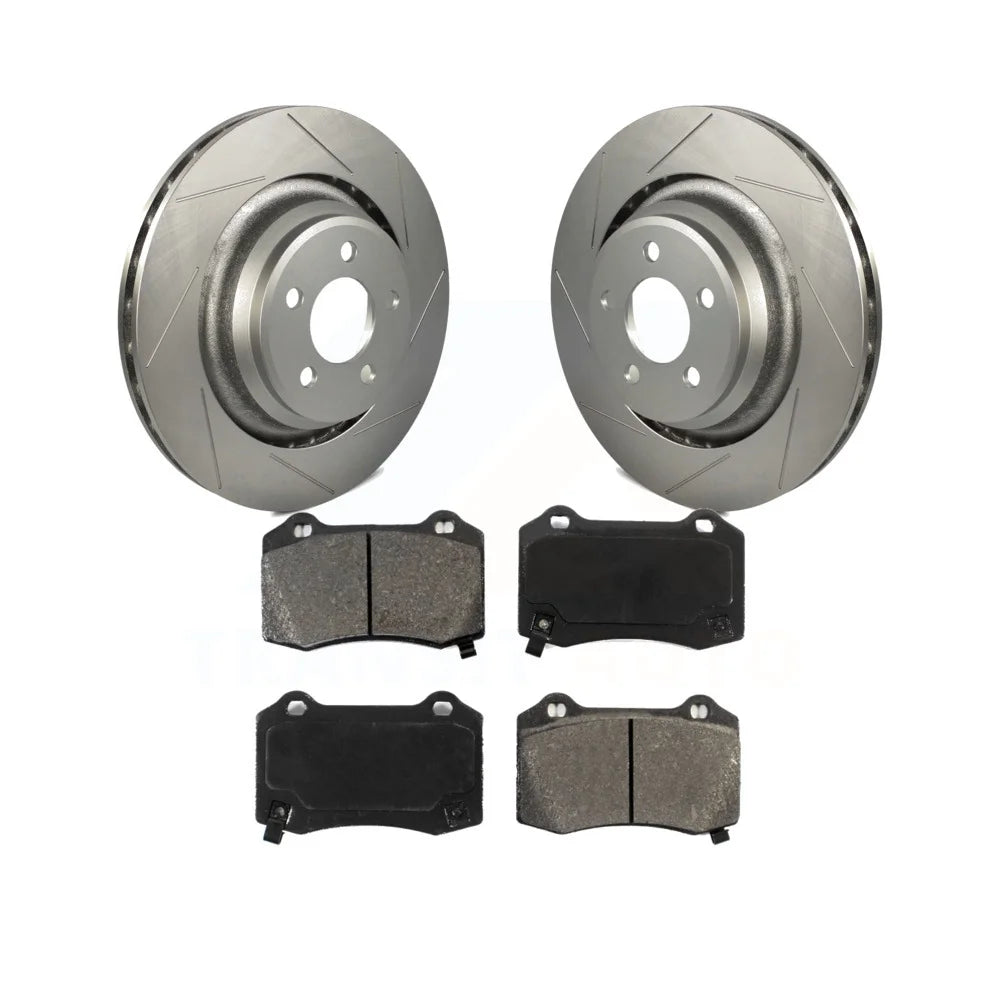 Transit Auto - Rear Coated Disc Brake Rotors And Semi-Metallic Pads Kit For Dodge Charger Chrysler 300 Challenger Magnum KGS-101252