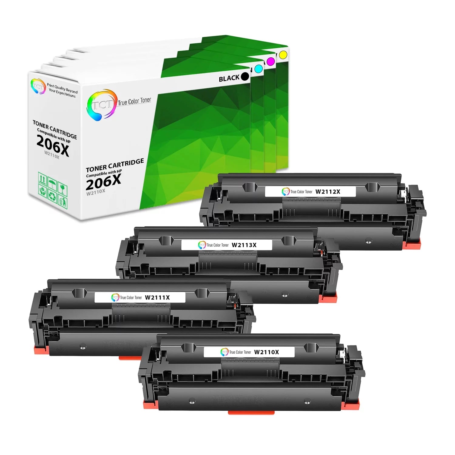 TCT Compatible Toner HY Cartridge Replacement for the HP 206X Series - 4 Pack (BK, C, M, Y)