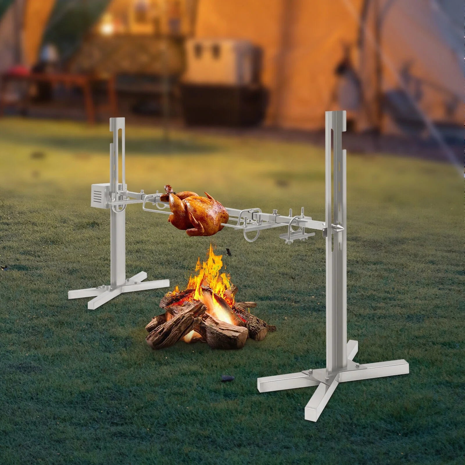 Large Spit Roaster Rotisserie Chicken Pig Lamb Roast Electric BBQ Grill 15W