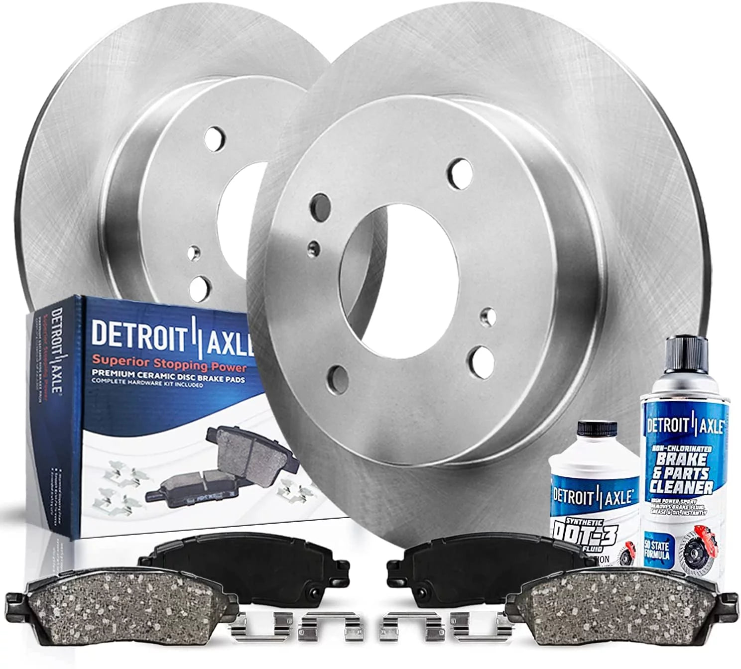 Detroit Axle - Rear Brakes and Rotors Brake Pads Replacement for Honda Civic Acura Integra Fits select: 1994-1995 HONDA CIVIC EX, 1992-1996 ACURA INTEGRA LS