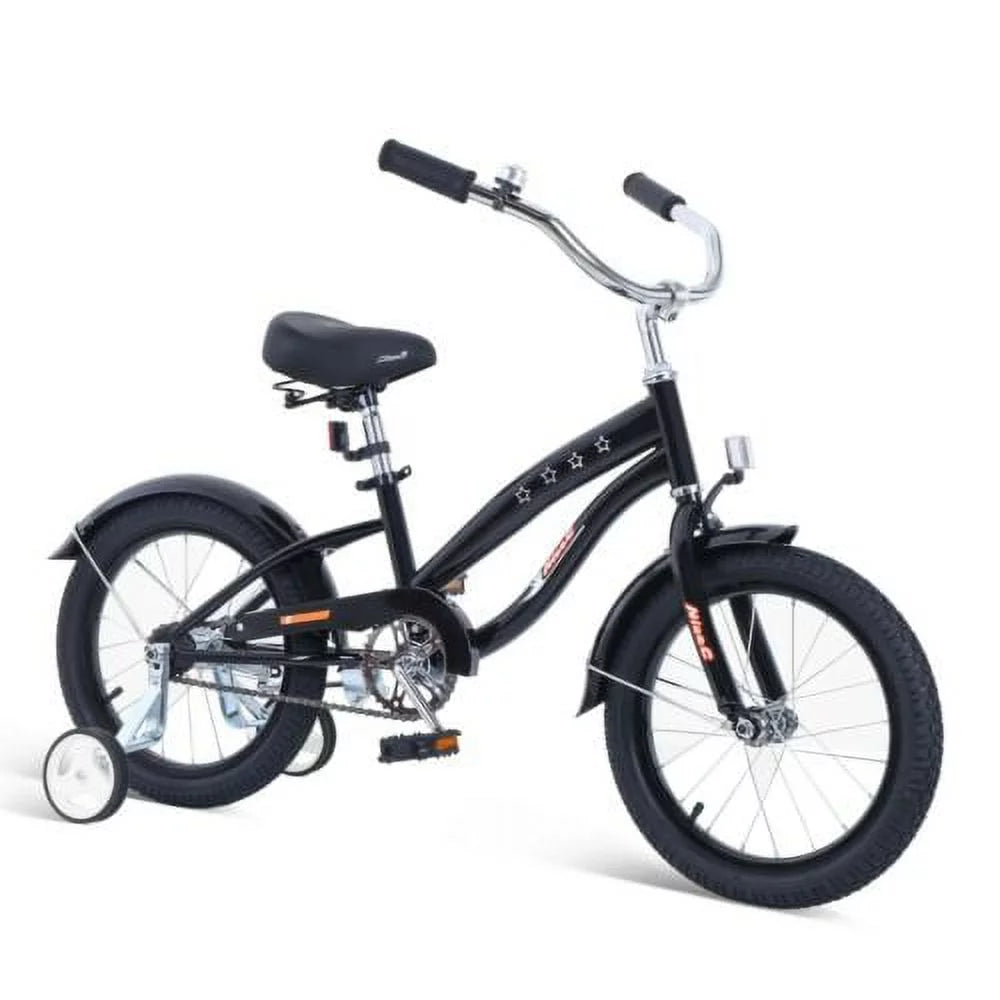 Nice C Kids Bike with Coaster Brake and Training Wheels, Boys Girls 12 14 16 18 20 inch (12 inch Black)