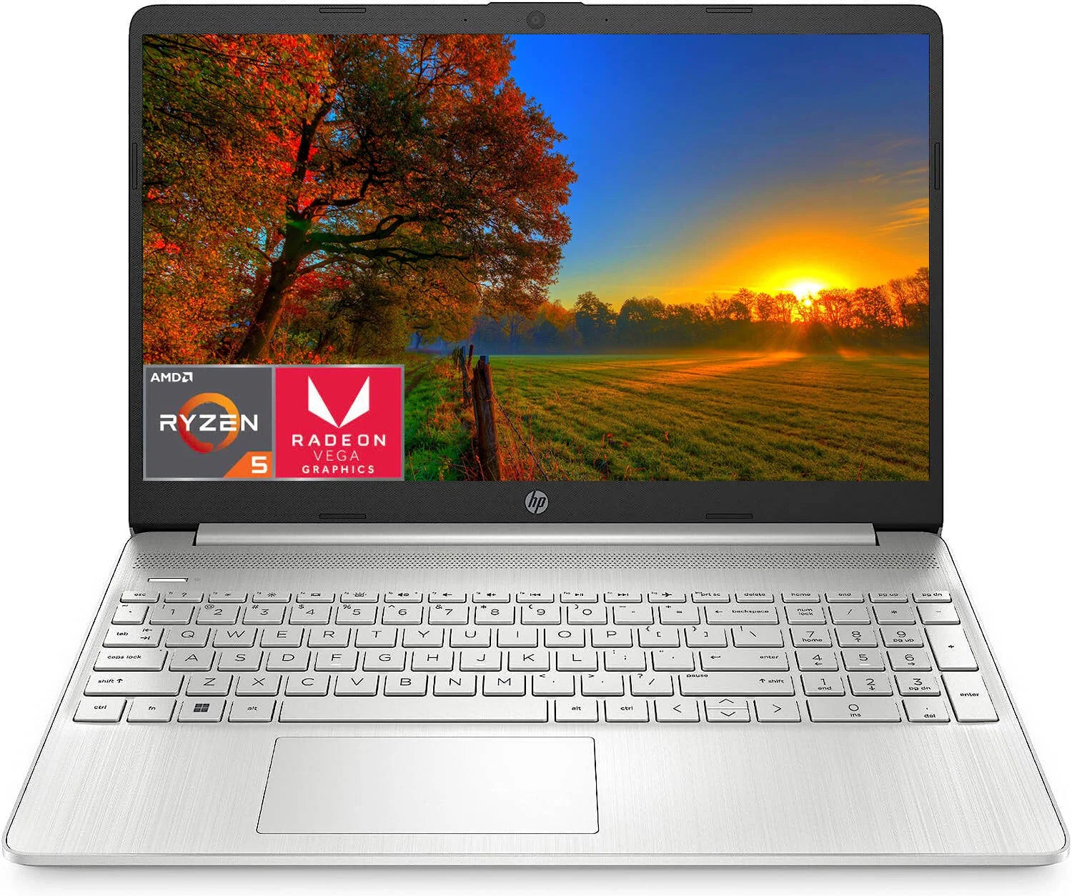 HP 15.6 HD Laptop, AMD Ryzen 5 5500U(Beats i7-1165G7), 16GB RAM, 512GB SSD, AMD Radeon Graphics, Webcam, USB-A&C, Wi-Fi, Fast Charge, Thin & Portable, Windows 11 Home, Cefesfy USB Hub