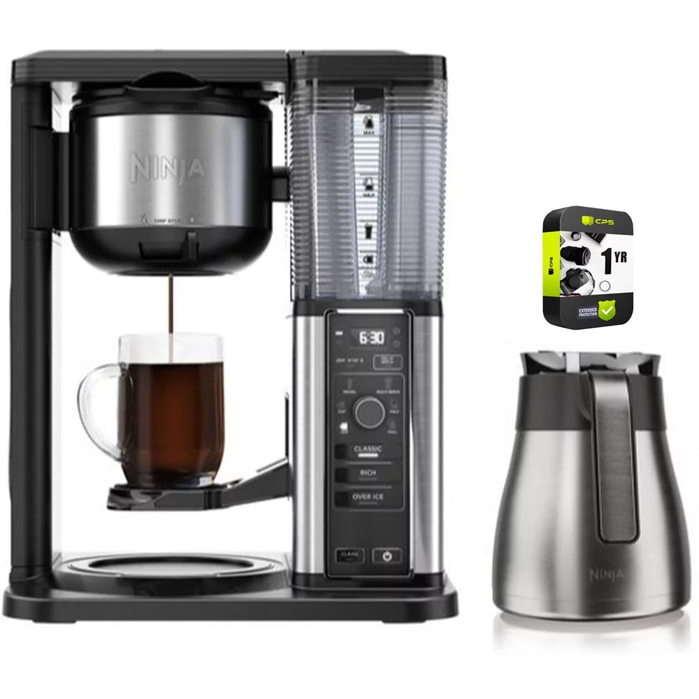 Restored Ninja CM305_EGB Hot/Iced Coffee Maker with Thermal Carafe Bundle with 1 YR CPS Enhanced Protection Pack (Refurbished)