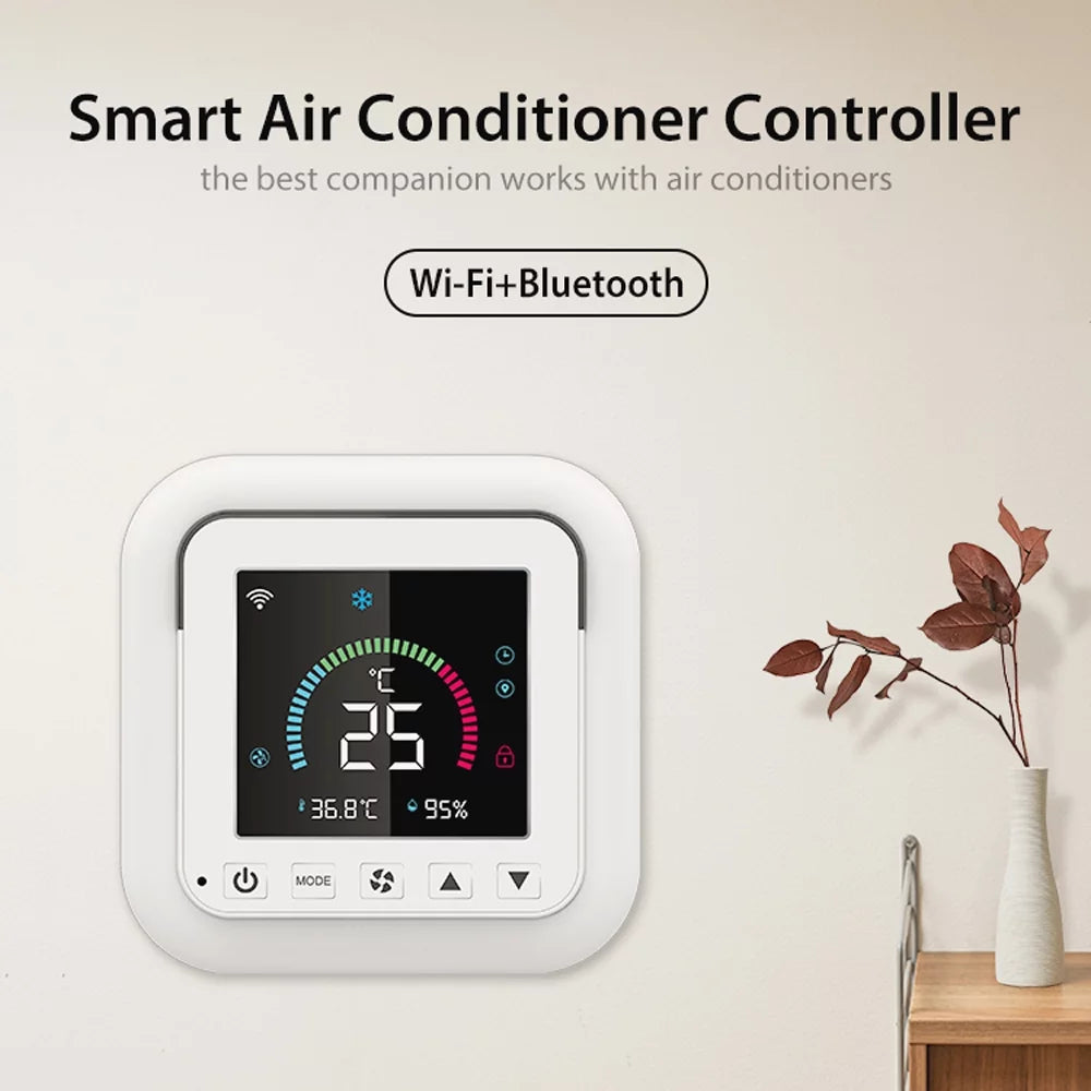 Dcenta WiFi Intelligent Humidity Infrared Controller USB Power Supplys Home Living Room Bedroom Air Conditioner LCD Display Screen with Backlight APP Remotes Control